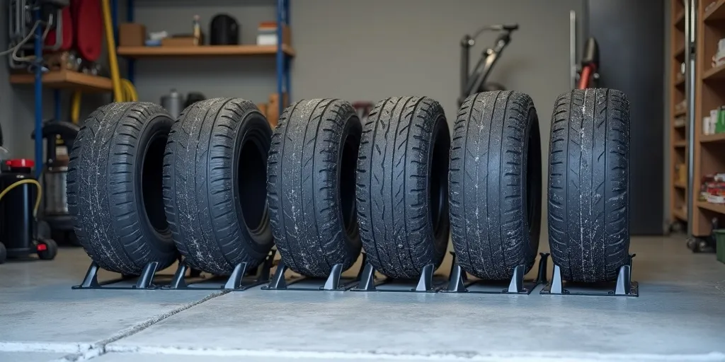 What steps can you take to prevent flat tires on a golf cart during winter storage?